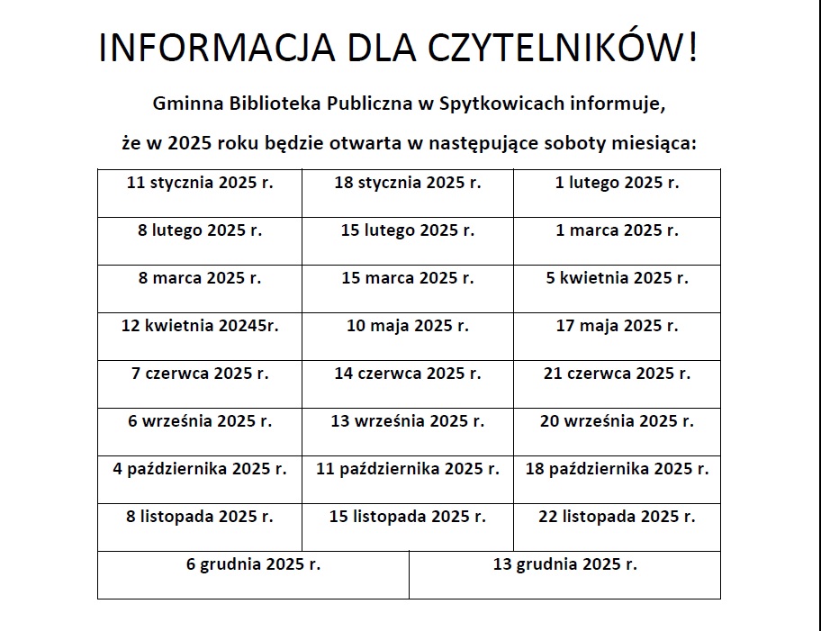 Informacja-soboty